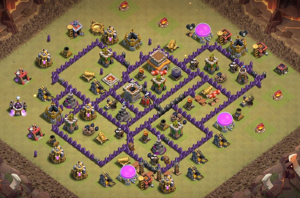 Clash of Clans layout 8th / #50 All the resources behind the fence! 