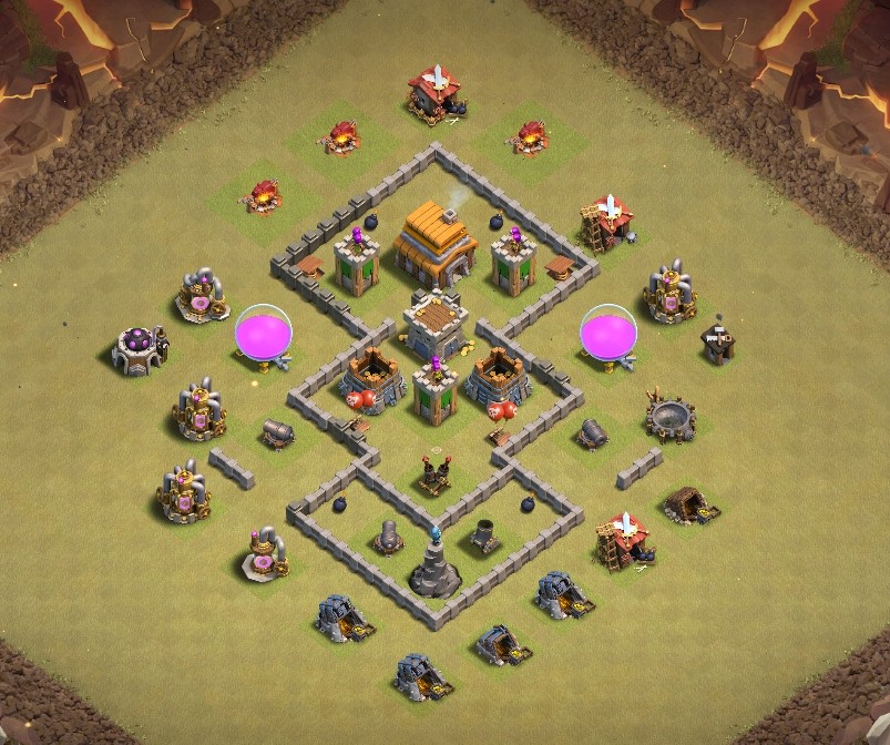 base layout of Clash of Clans 5 TH - #14