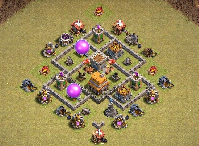 base layout of Clash of Clans 5 TH - #8