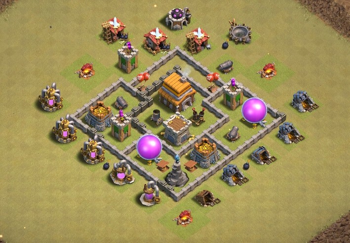 base layout of Clash of Clans 5 TH - #5