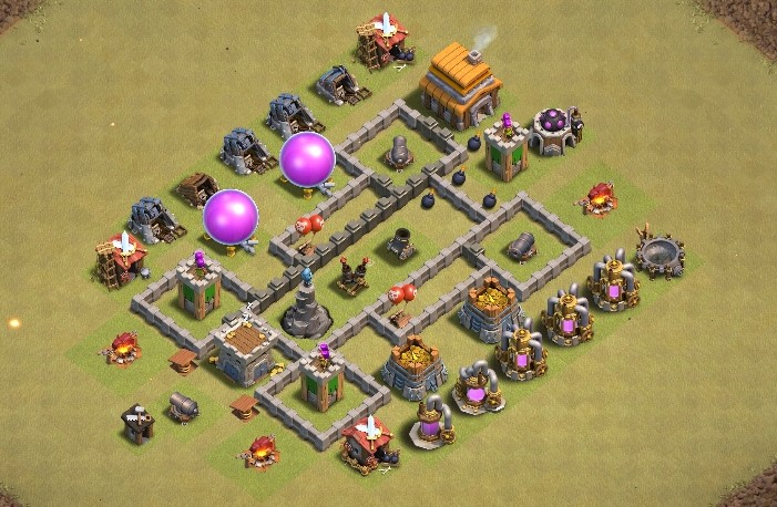 base layout of Clash of Clans 5 TH - #4