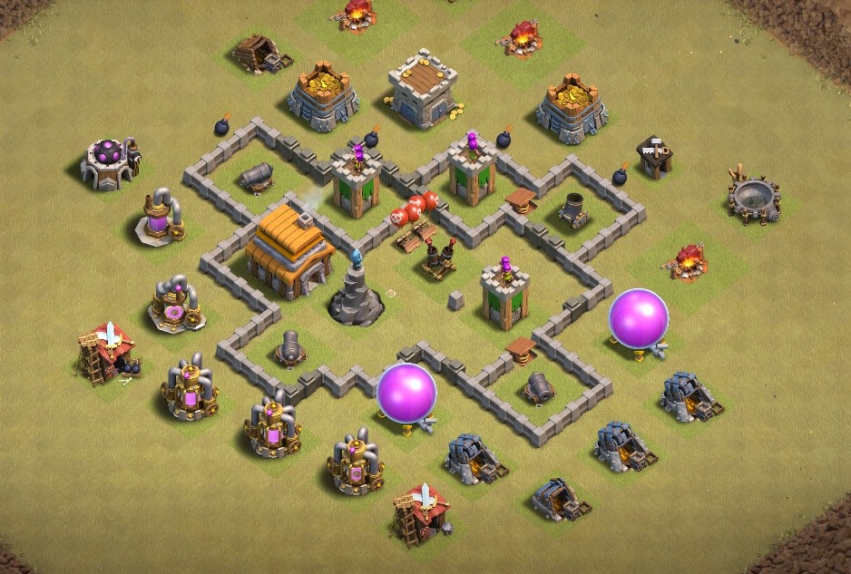 base layout of Clash of Clans 5 TH - #2