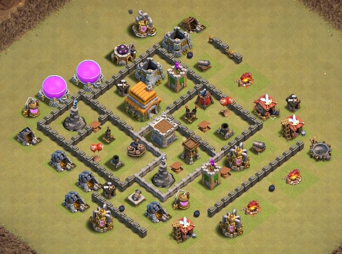 base layout of Clash of Clans 6 TH - #6