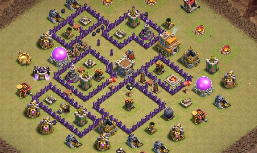 base layout of Clash of Clans 7 TH - #9