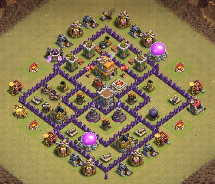base layout of Clash of Clans 7 TH - #8