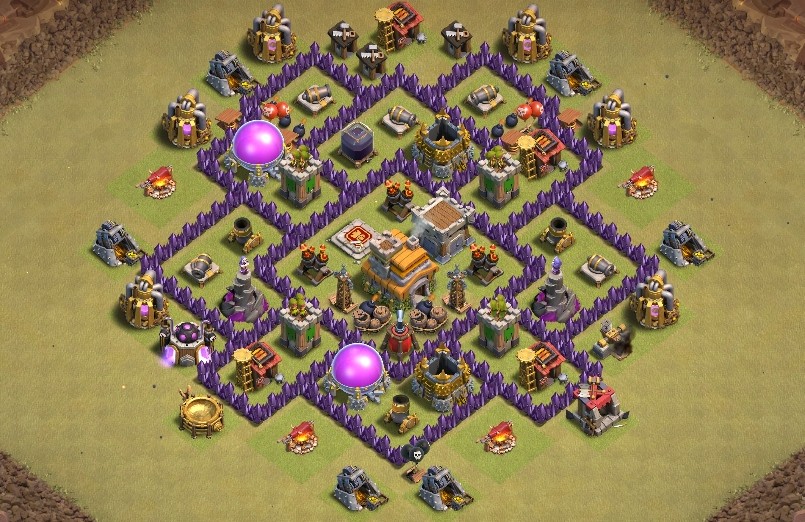 base layout of Clash of Clans 7 TH - #7