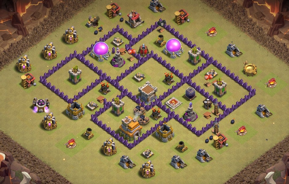base layout of Clash of Clans 7 TH - #4