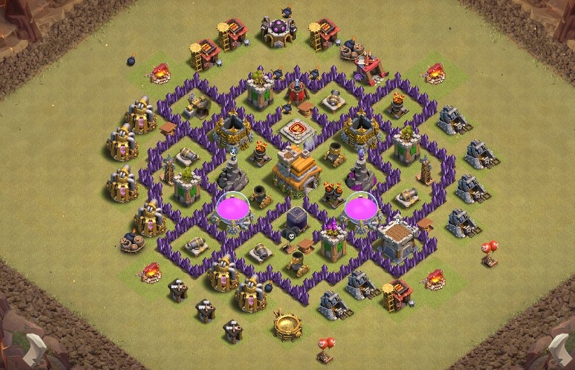 base layout of Clash of Clans 7 TH - #14